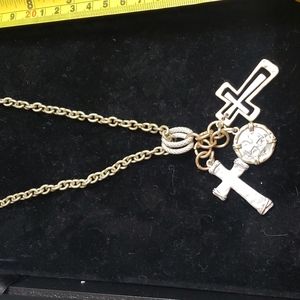 Faith Cross Long Necklace - NEW
